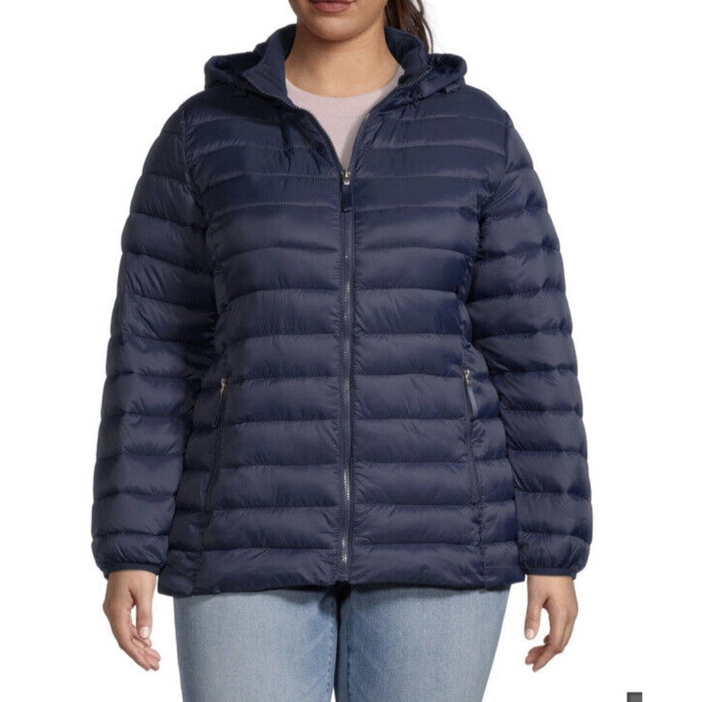 St John's Bay Apollo Full Zip Quilt Packable Puffer Jacket Men’s XXL Navy Blue